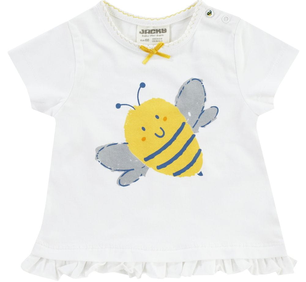 JACKY dievčenské tričko s včielkou Bee Happy 1212170 biela 74